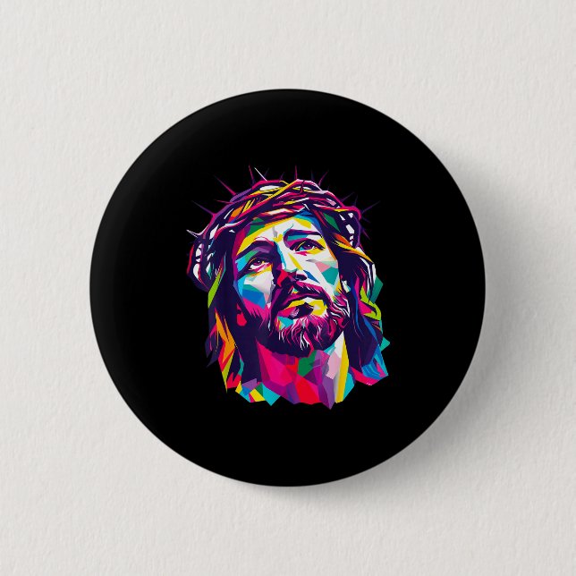 Christian God Christus Religious Believe Blessed F 6 Cm Round Badge (Front)
