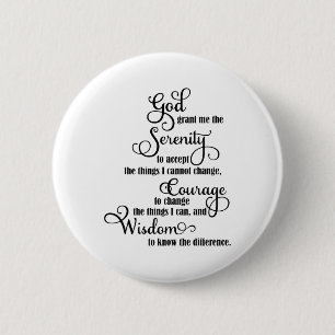 Christian God Grant Me The Serenity To Accept Pray 6 Cm Round Badge