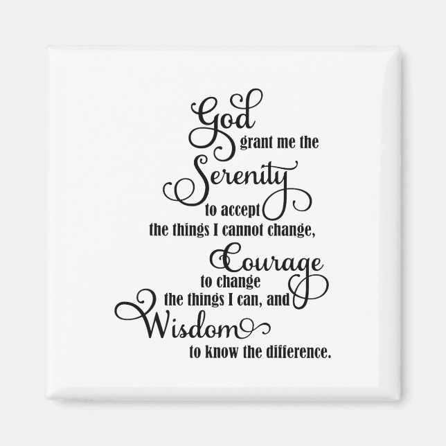 Christian God Grant Me The Serenity To Accept Pray Magnet (Front)
