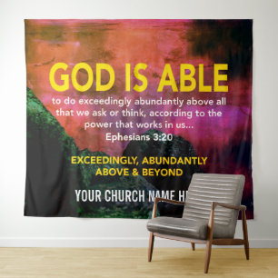 Christian GOD IS ABLE Ephesians 3:20 Church Tapestry