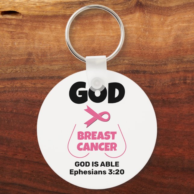 Christian GOD IS BIGGER THAN BREAST CANCER  Key Ring (Front)