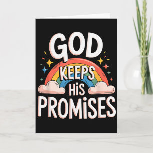 Christian God Keeps His Promises Rainbow Clouds  Card