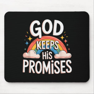 Christian God Keeps His Promises Rainbow Clouds  Mouse Mat