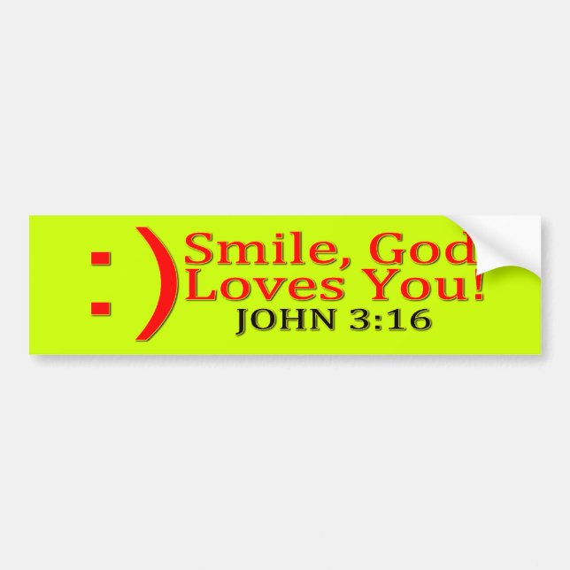 Christian God Love's You Bumper Sticker (Front)
