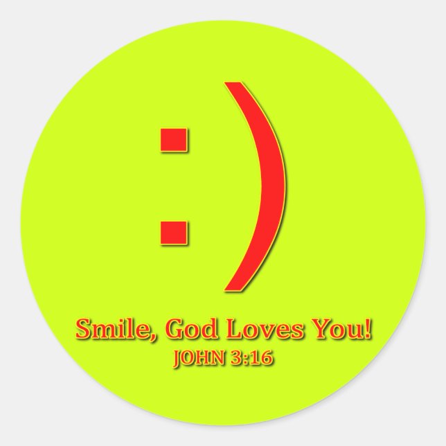 Christian God Love's You Classic Round Sticker (Front)