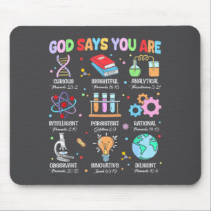 Christian God Says I Am Bible Verse Science Biolog Mouse Mat
