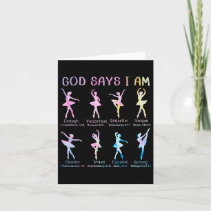 Christian God Says I Am Bible Verse Tie Dye Ballet Card