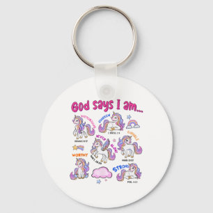 Christian God Says I Am Unicorn Bible Verse Religi Key Ring