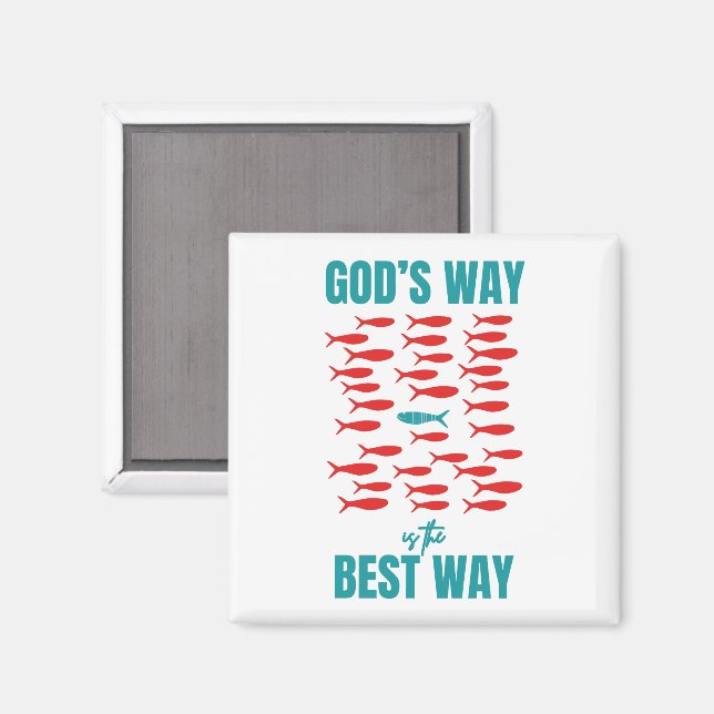 Christian GOD'S WAY BEST WAY Sardines Magnet (Front/Back)