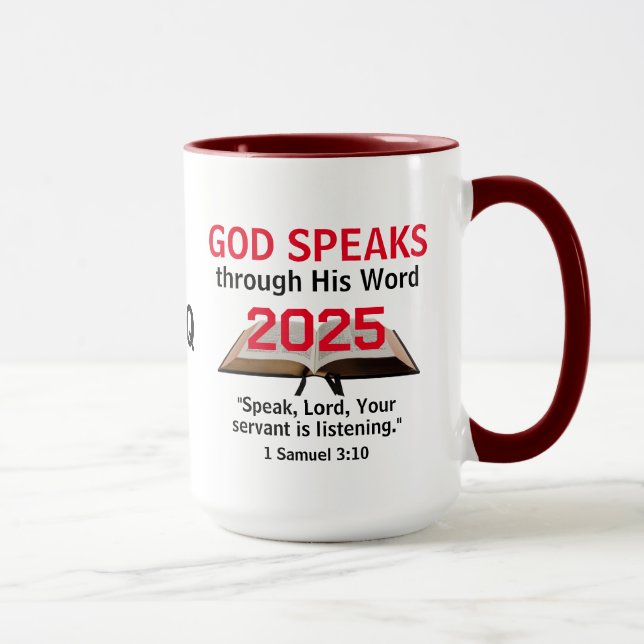 Christian God's Word Bible 2025 ANY YEAR Monogram Mug (Right)