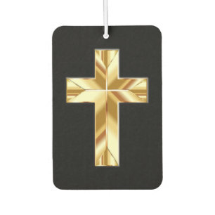 Christian Gold Cross Car Air Freshener