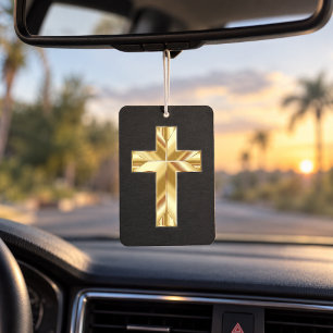Christian Gold Cross Car Air Freshener