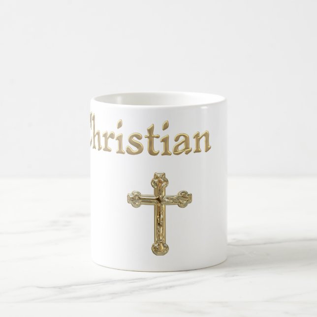 Christian Gold Cross Coffee Mug (Center)