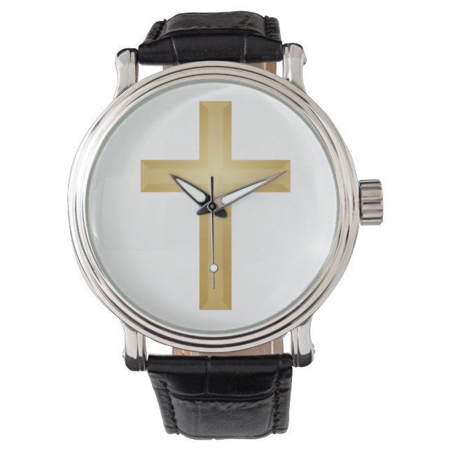 Christian Gold Cross Watch (Front)