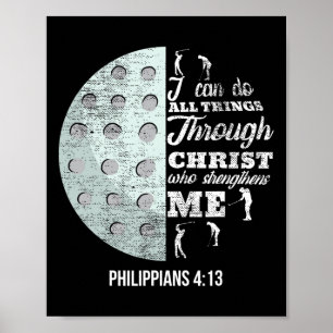 Christian Golf Philippians 413 Golfer Gifts Men Wo Poster