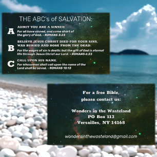 Christian Gospel ABC's Romans Road KJV Bible Business Card