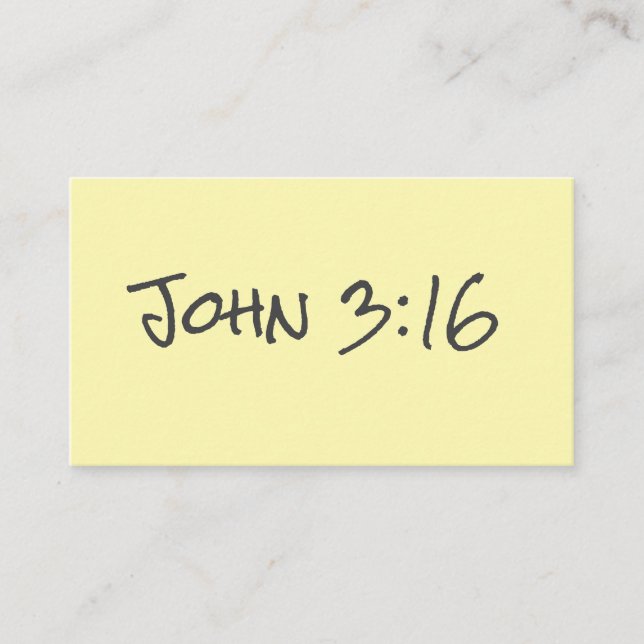 Christian Gospel Outreach John 3:16 Bible Verse Calling Card (Front)