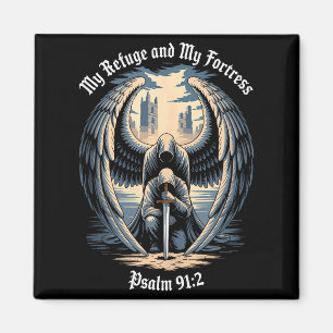 Christian Gothic Guardian Angel Bible Quote Psalm Magnet