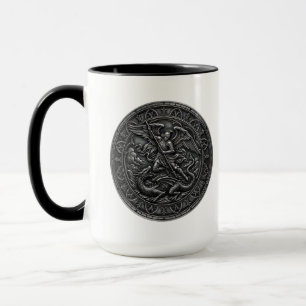 Christian Gothic St Michael Archangel Gunmetal Mug