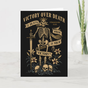 Christian Gothic Vintagecore Skeleton Corinthians Card