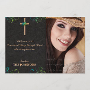 Christian Grad Graduation Photo I can do all thing Announcement