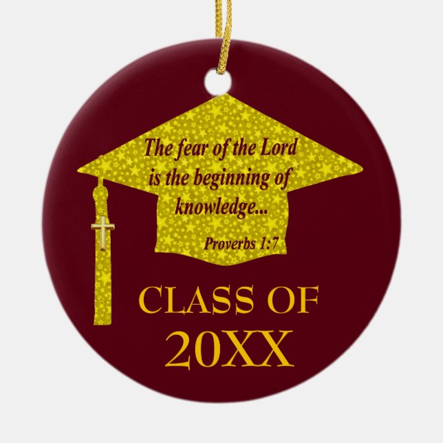 Christian Graduate Ceramic Tree Decoration (Front)