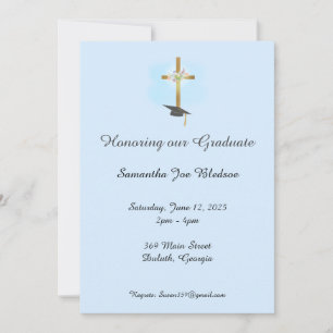 Christian Graduation Announcement with Cross