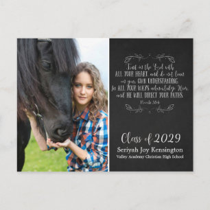 Christian Graduation Bible Verse Chalkboard Postcard