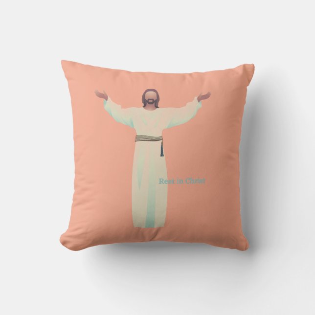 Christian Graduation Gift, Coral Religious Pillow (Front)