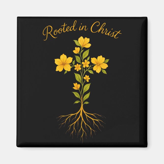 Christian Graphic Tee Rooted In Christ For Women F Magnet (Front)