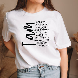Christian Graphic Tshirt For Women Strong Capable