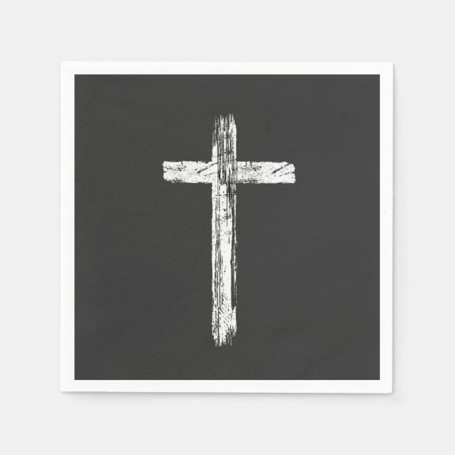 Christian Grunge Cross Napkin (Front)