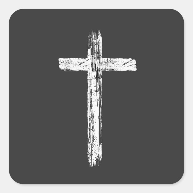 Christian Grunge Cross Sticker (Front)