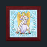 Christian Guardian Angel Gift Box<br><div class="desc">Christian Guardian Angel custom name Keepsake Box by ArtMuvz Illustration.TO PERSONALIZE add your name or add text instead. Customise this angel GIFT BOX to make it uniquely yours or to give as a personalised gift</div>