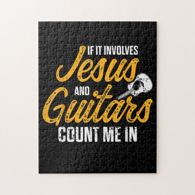 Christian Guitarist Jesus Church Worship Guitar Jigsaw Puzzle (Vertical)
