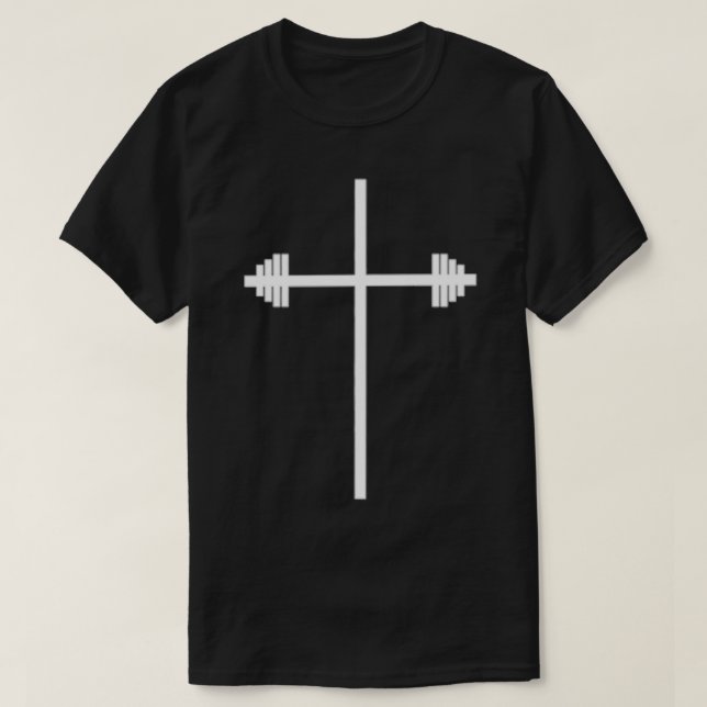 Christian Gym Strength Training Powerlifting Faith T-Shirt (Design Front)