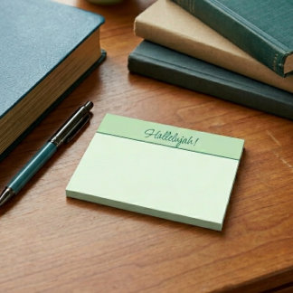Christian Hallelujah Sticky Notepad Green