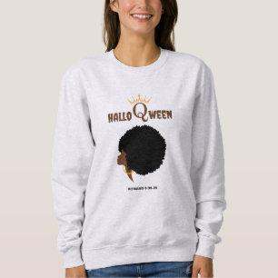 Christian Halloween AFRO QUEEN Bible verse Sweatshirt
