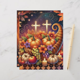 Christian Halloween Cornucopia Scrapbook Paper