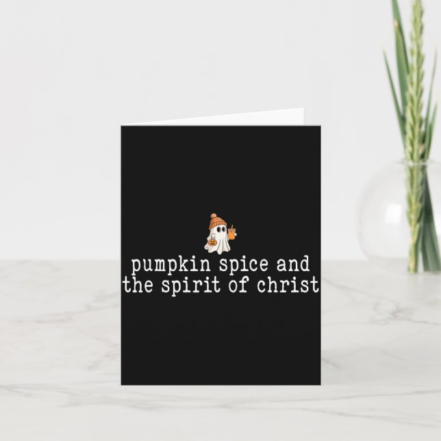 Christian Halloween Cute Ghost Pumpkin Sce Faith  Card (Front)