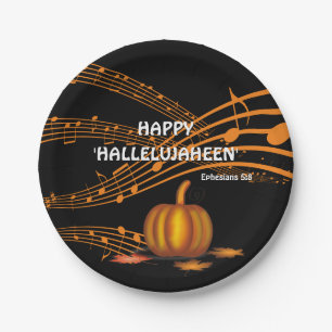 Christian Halloween HALLELUJAHEEN   Pumpkin Paper Plate
