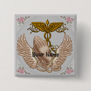 Christian Hands Nurse 15 Cm Square Badge