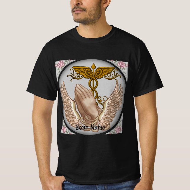 Christian Hands Nurse  T-Shirt (Front)