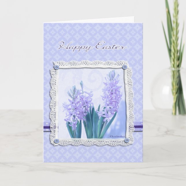 Christian Happy Easter card, crocus flower Holiday Card (Front)