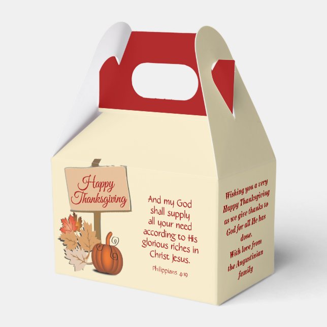 Christian HAPPY THANKSGIVING Favour Box (Front Side)