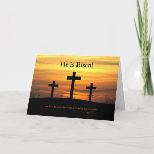 Christian He is Risen Easter Celebration w/ Cross Holiday Card