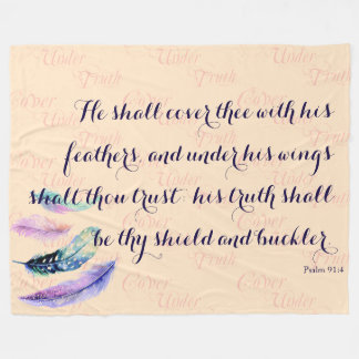 Christian HE SHALL COVER THEE Prayer Fleece Blanket