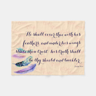 Christian HE SHALL COVER THEE Prayer Fleece Blanket