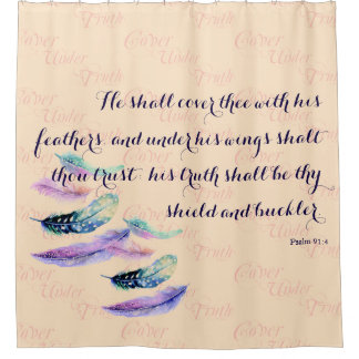 Christian HE SHALL COVER THEE Shower Curtain