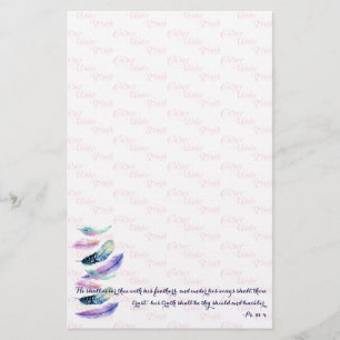 Christian HE SHALL COVER THEE Stationery